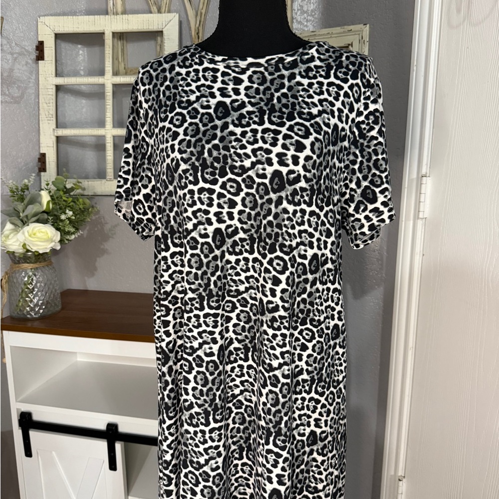 Leopard Print Black and White Dress